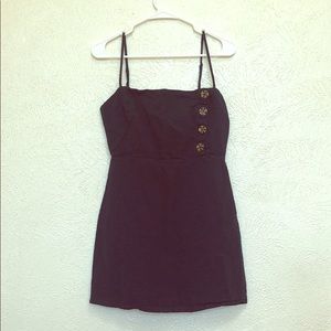 Square neck jade green mini dress